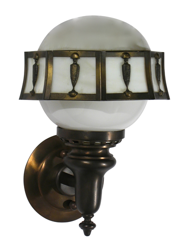 Single Exterior Leaded Glass Wall Sconce